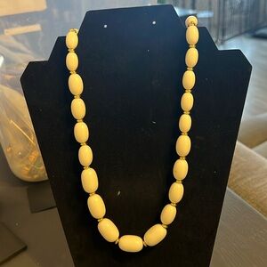 White beaded & gold! Approx 15” long